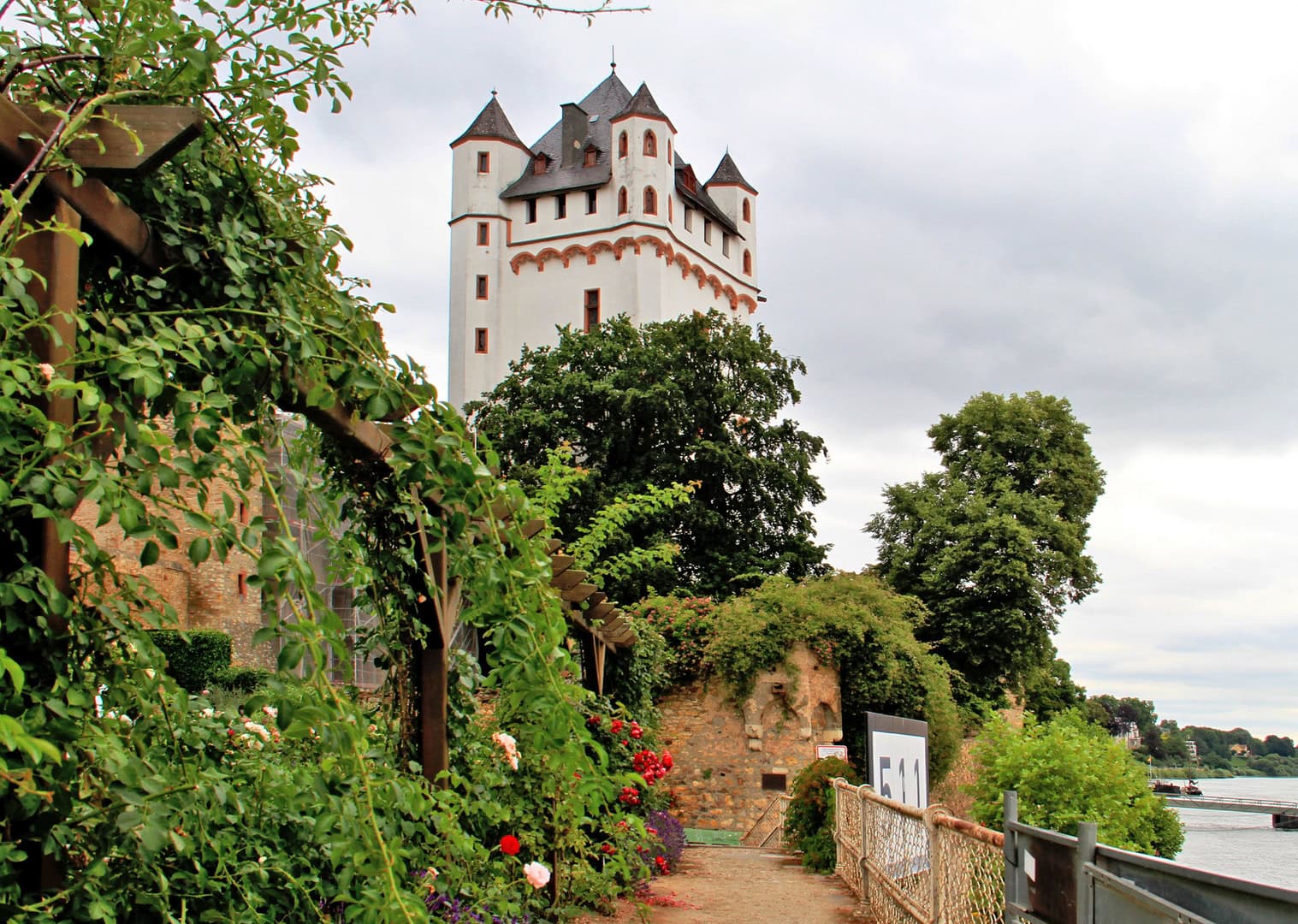 Historische Altstadt von Eltville am Rhein mit Rosengarten